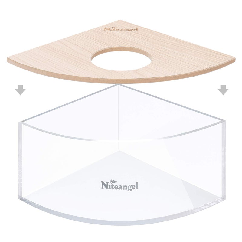 Niteangel Animal Sand-Bath Box: - Acrylic Critter's Sand Bath Shower Room & Digging Sand Container for Hamsters Mice Lemming Gerbils or Other Small Pets (Triangle, Burlywood) - Image 5